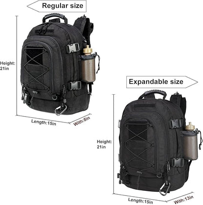 Expandable 40-64L Military Tactical Backpack 3 Day Bag Hiking Gym Sport Camping