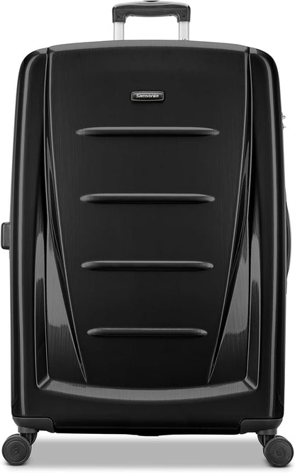 Samsonite Winfield 2 Hardside Expandable Luggage with Spinner Wheels, Brushed Anthracite, Checked-Large 28-Inch
