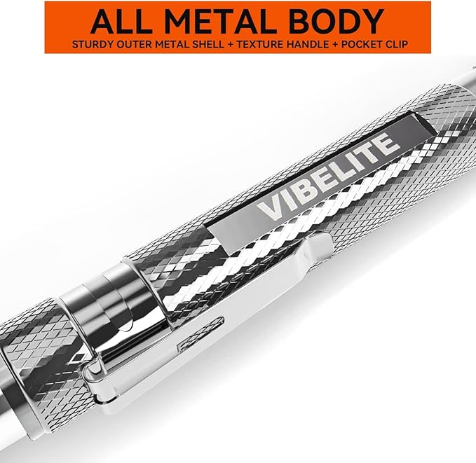 VIBELITE Extendable Magnetic Flashlight with Telescoping Magnet Pickup Tool-Cool Gadget Christmas Gifts Stocking Stuffers for Men, Teen Boys, Dad, Father, Mechanic, Boyfriend, Women, Silver, 2 Pack
