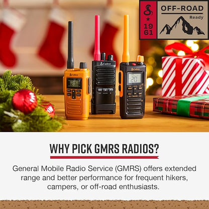 Cobra TrailBlazer 250 GMRS Radio (2-Pack) – AA Battery Powered with USB-C Charging, Compact 2.5W Long Range Walkie Talkies, NOAA, Programmable Software, Removable Antenna, Repeater Capable