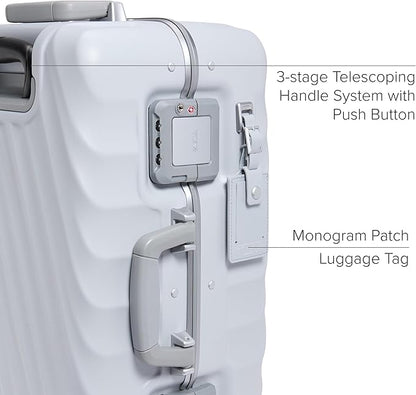 TUMI 19 Degree Frame International 4 Wheel Carry-On - Lightweight Suitcase - Hard Shell Luggage - 21.8" X 14.0" X 9.0" - Pearl Grey Texture