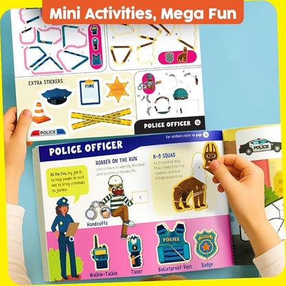 Funcils Paint by Sticker & Number for Kids - 30 Color by Sticker Paint Book | Travel, Airplane, Car Activities for Kids Ages 4-8 Girls Boys | Art & Crafts Games, Puzzle Books, Learning Educational Kit