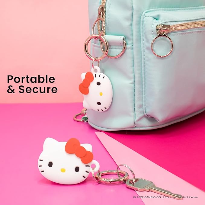 iFace Sanrio Friends Special Edition Silicone Protective Cover [ Compatible with Apple AirTag ][Cute Character Case] [Carabiner Keychain Clip Included] - Hello Kitty
