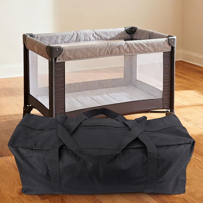 Carry Bag for Graco Pack n Play, Oxford Cloth Foldable Duffle Bag with Zipper and Handle for Travel and Storage Accessories