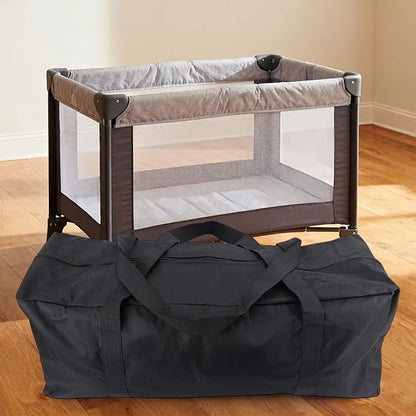 Carry Bag for Graco Pack n Play, Oxford Cloth Foldable Duffle Bag with Zipper and Handle for Travel and Storage Accessories