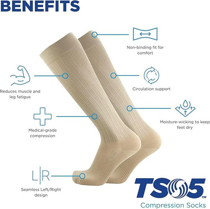 Medical Grade Compression Socks for Men & Women 15-20 mmHg by OrthoSleeve (Blue Argyle, X-Large)