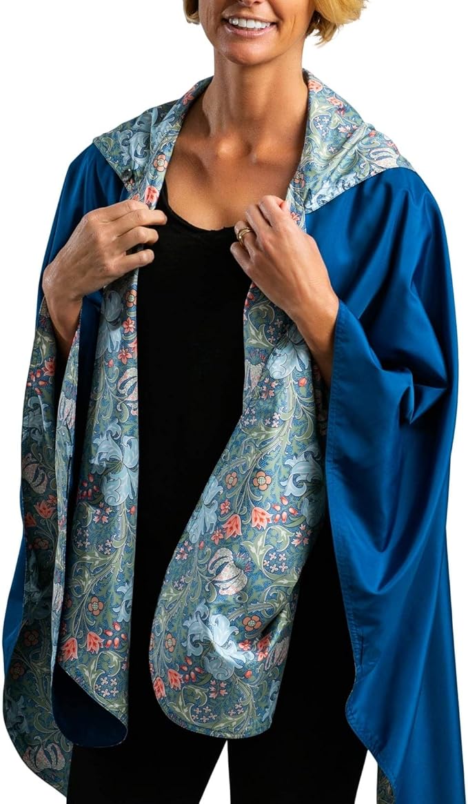 RainCaper Womens Rain Cape Poncho Coat Jacket with Hood Reversible Gorgeous Ultrasoft