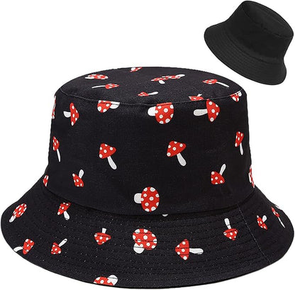 XYIYI Cute Bucket Hat Beach Fisherman Hats for Women, Reversible Double-Side-Wear