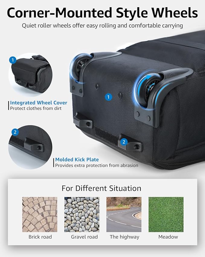 Rolling Backpack, 30L Travel Laptop Backpack with Wheels, 15.6 Inch Roller Carry on Luggage with USB Charging Port, Flight Approved Personal Item Wheeled Suitcase for Men Women Adults, Black