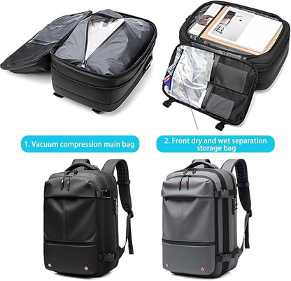 Airback Air Vacuum Vacpack Backpack for Travel with Pump (Black)