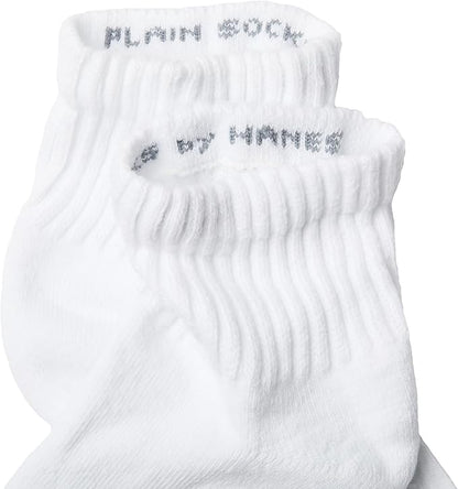 Hanes Unisex Plain White Socks Pack or Plain Black Socks Pack, Men's, Women's & Teen Sizes, Crew and Ankle 6-Packs