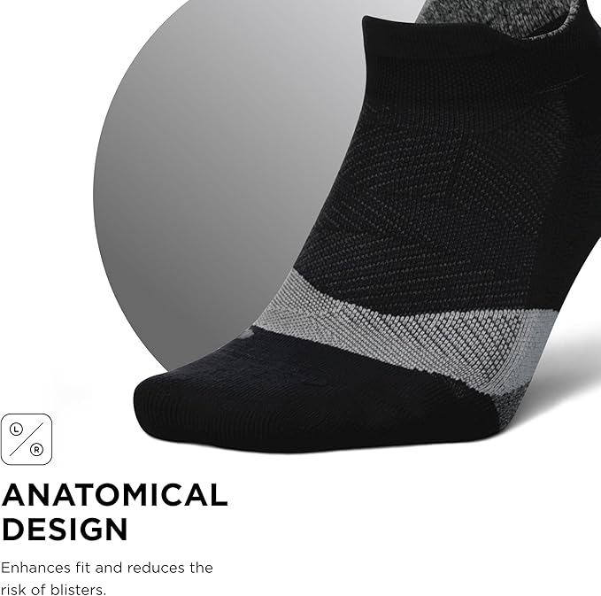 Feetures Elite Light Cushion No Show Tab Athletic Ankle Socks - Sport Sock with Targeted Compression
