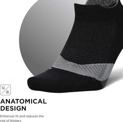 Feetures Elite Light Cushion No Show Tab Athletic Ankle Socks - Sport Sock with Targeted Compression