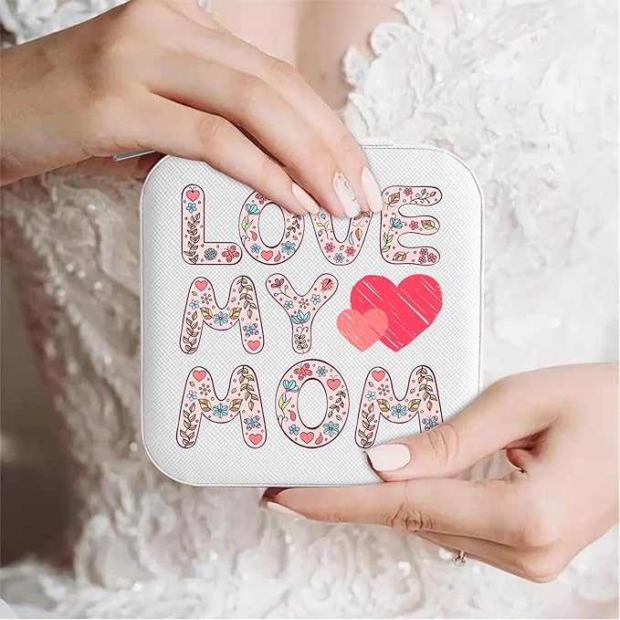 MAYCARI Mothers Day s for Mom, s for Mom, Love My Mom from Daughter Son, Small Jewelry Case Jewelry Organizer Travel Essentials