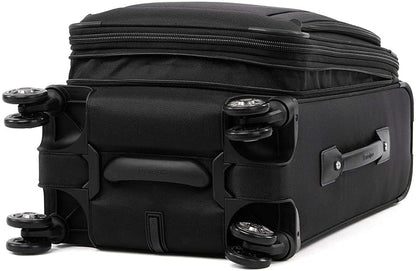 Travelpro Platinum Elite Softside Expandable Luggage, 8 Wheel Spinner Suitcase, TSA Lock, Men and Women (Shadow Black, 2-Piece Set (21/25))