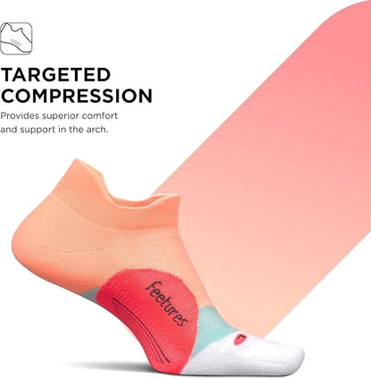Feetures Elite Light Cushion No Show Tab Athletic Ankle Socks - Sport Sock with Targeted Compression