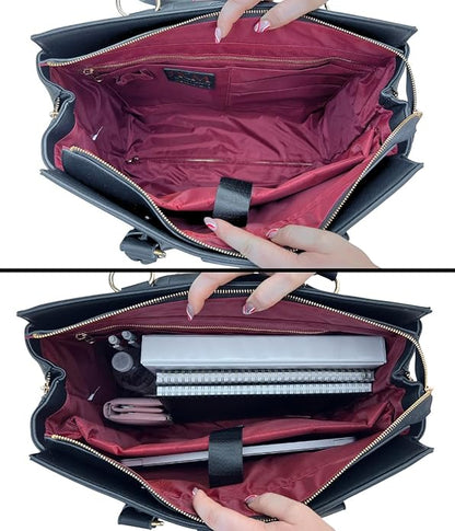 JKM & Company Rolling Laptop Bag for Women | Designer Wheeled Briefcase | Fits 13-17" Laptops | Office Travel Computer Case