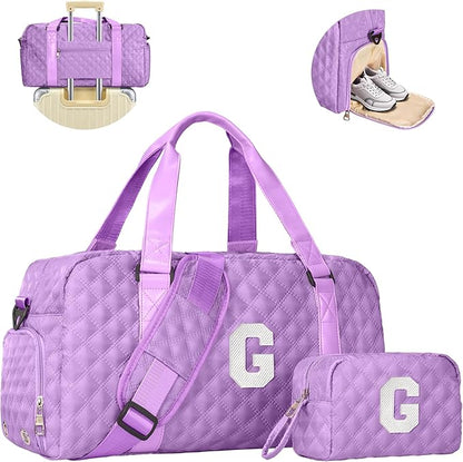 Personalized Gifts for Girls 8-18 Age, Initial Travel Duffel Bag, Gym Bag, Gift for Kids, Monogram Overnight Bag, Niece Gifts Mother In Law Gifts Birthday Gifts, Graduation Gifts