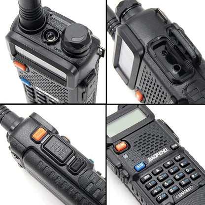Baofeng UV-5R Dual Band Two Way Radio Handheld Ham Radio Long Range Walkie Talkies Pack of 6 for Hiking Camping Hunting Skiing Trip(Black) with 8W 3800mAh Battery