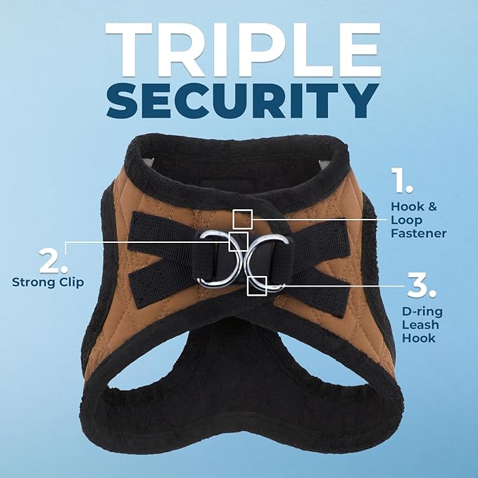 Best Pet Supplies - All Weather Mesh/Plush, Reflective, No Pull Harness for Small, Medium Dogs, Cats - Secure with Hook & Loop Fastener, Buckle, Double D-Rings - Beige Plush, S