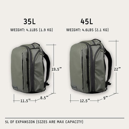 WANDRD TRANSIT Travel Backpack (45L): Large Expandable Carry-On Adventure Bag – Weather-Resistant Travel Backpack with Laptop Sleeve, Dual Side Access & Hidden AirTag Pocket