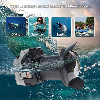 Sea frogs 40M/130ft Underwater Camera Housing Waterproof Case for Nikon Z7, Compatible with Nikon Z6, with 6 Inch Dome Port Kit