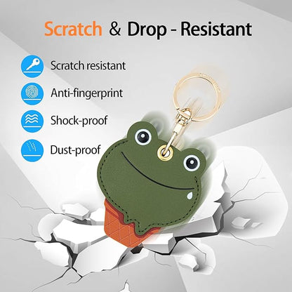 Leather Keychain Case Holder Compatible with Apple AirTag, GPS Airtag Keychain Finder Tracker with Key Ring, Anti-Scratch Protective Air Tag Cover