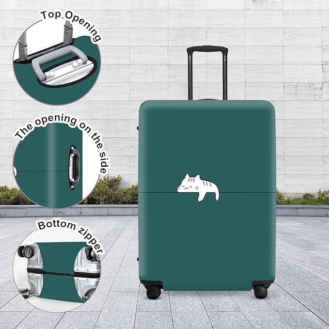 forest Green Luggage Cover, Washable Suitcase Protector Simple Abstract Animal Design Anti-scratch for 28",30"Bag