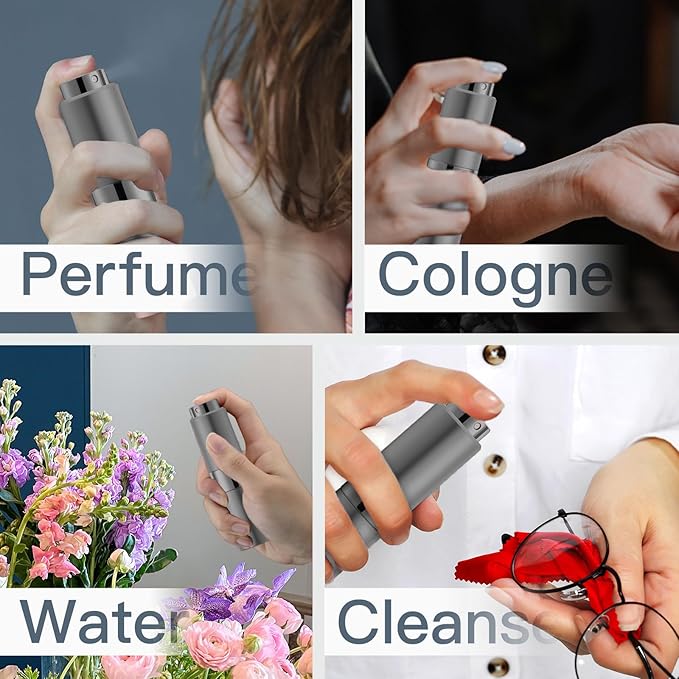 Perfume Travel Refillable Atomizer Bottle: Cologne Spray Mini for Refill - Empty Fragrance Sprayer for Men - Large Size 20ML Grey