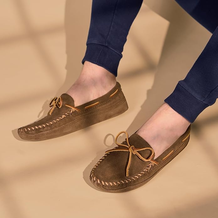 Minnetonka Men's Double Bottom Fleece Slipper