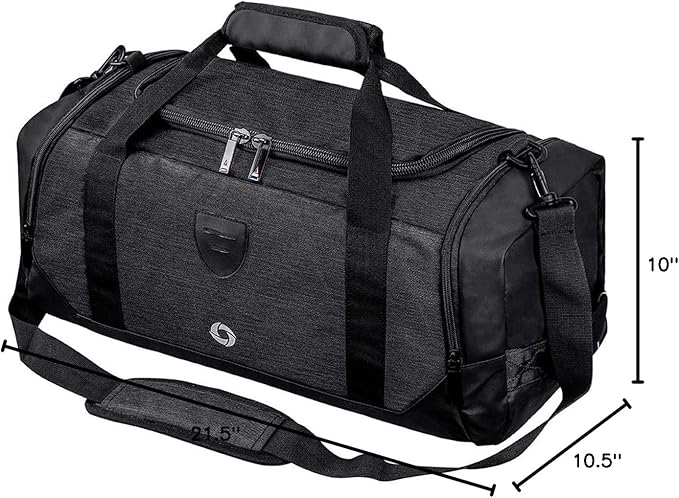 Gym Duffle Bag Backpack Waterproof Sports Duffel Bags Travel Weekender Bag for Men Women Overnight Bag with Shoes Compartment Black-Perfect Fathers Day Gifts for Dad/Men/Husband