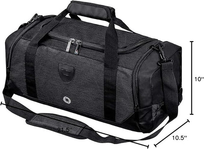 Gym Duffle Bag Backpack Waterproof Sports Duffel Bags Travel Weekender Bag for Men Women Overnight Bag with Shoes Compartment Black-Perfect Fathers Day Gifts for Dad/Men/Husband