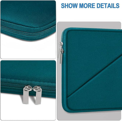 Laptop Sleeve 15.6 inch, Traveling Carrying Computer Bag with Zippered Pocket, Shockproof Protective Laptop Case Compatible for Apple Notebook, HP, Dell, Acer, Asus, Lenovo, Cyan
