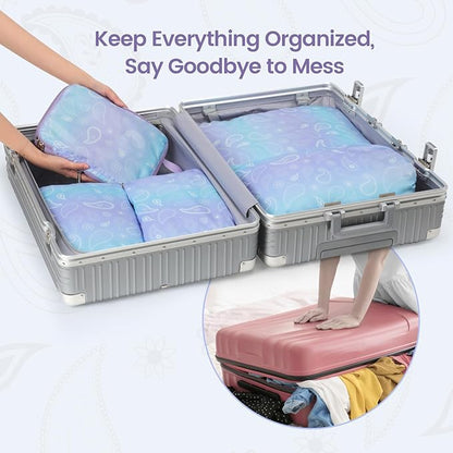 Cambond Compression Packing Cubes for Travel Women - Expandable Travel Bags Luggage Organizers Travel Essentials Compression Cubes for Travel Carry on Suitcases Organizer