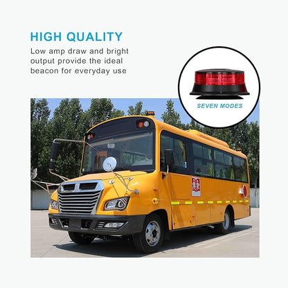 Agrieyes Red Beacon Light 4.2Inch, 7 Flashing Modes Safety Warning Lights Magnetic, LED Emergency Strobe Lights for Vehicles, Caution Hazard Lights for Truck Tractor Golf Carts Snow Plow Postal Cars