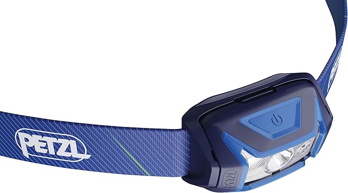 PETZL Tikka Headlamp - Compact 350 Lumen Light with Red Lighting, for Hiking, Climbing, Running, and Camping - Blue