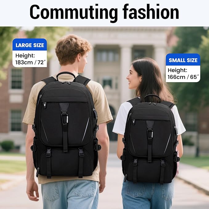 Men's Women's with Usb Port 50l Travel Backpack, Large Carry-On Backpacks，Expandable Oversized Laptop Bag Works