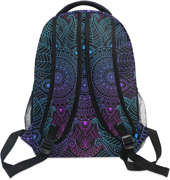 ALAZA Art Arabesque Mandala Boho Ethnic Bohemian Large Backpack Personalized Laptop iPad Tablet Travel School Bag with Multiple Pockets