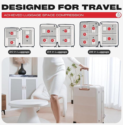Travel Vacuum Storage Bags with Rechargeable USB Pump, 18 Pack Carry-On Size Compression Packing Bags for Luggage and Suitcase, Space Saver for Clothes and Clothing Travel