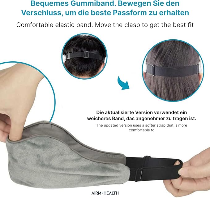 Weighted Sleep Mask with Removable Cooling and Warming Inserts – Soft Velour Eye Mask for Relaxation, Light Blocking & Travel (Gray)