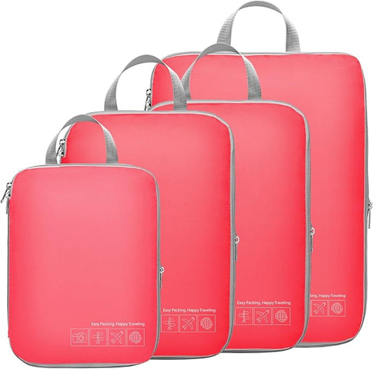 Cambond Compression Packing Cubes for Travel Women - Expandable Travel Bags Luggage Organizers Travel Essentials Compression Cubes for Travel Carry on Suitcases Organizer
