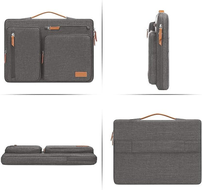 MOSISO 360 Protective Laptop Case 14 inch, 14 inch Laptop Sleeve Compatible with HP Lenovo Dell ASUS Acer, HP, Dell Latitude, Lenovo, Side Open Carrying Case with 4 Zipper Pockets&Handle, Taupe Gray