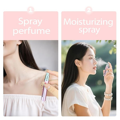 2 Pack Refillable Mini Perfume Atomizer Bottle，Portable Separate Bottles，Travel and Outings Spray Boxes Dispensers 5ml/0.2oz (Pink)