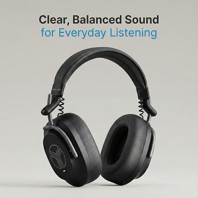 TREBLAB U5 - ANC Headphones for Travel & Focus, Hybrid Active Noise Cancelling, Up to 45H Playtime, Comfortable Over-Ear Design, Bluetooth Headphones for Work, Flights & Daily Use