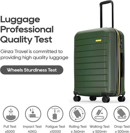 GinzaTravel ABS Luggage with TSA Locks,Large 28-Inch Expandable, and Friction-Resistant in dark green Spinner Suitcases