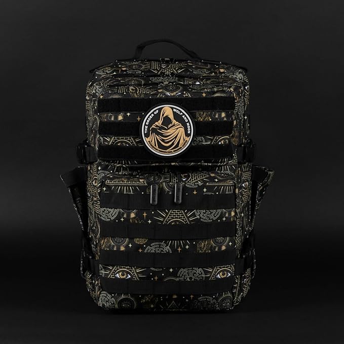 WOLFpak 35L Athletic Gym Backpack - Durable 1000D Waterproof Oxford Material with MOLLE Webbing, Laptop Pocket & Dual Cup Holders, Durable Fitness/Travel/Military Daypack (Illuminati)