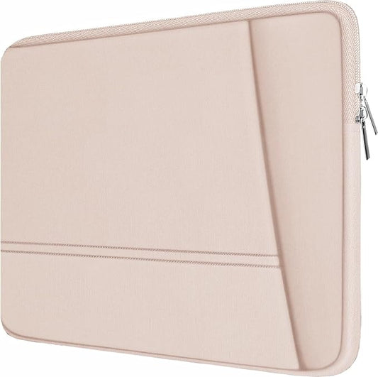 Laptop Sleeve 15.6 inch, Sturdy Portable Monitor Computer Laptop Case, Carrying Sleeve Bag 15.6'' with Pockets for MacBook PC Mac HP Lenovo Dell Asus Xbox Switch, Pink