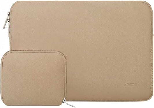 MOSISO Laptop Case 13.3 inch, 13-13.3 inch Laptop Sleeve Bag Compatible with MacBook Air/Pro 13/Pro 14 M5 M4 M3 M2 M1, HP Dell ASUS Lenovo, Neoprene Computer Sleeve Bag with Small Case, Apricot