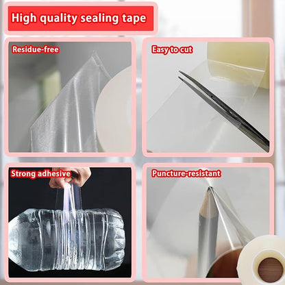 Birllaid Transparent Window Weather Sealing Tape, 3 Inch x 33 Yards (99 FT), Window AC Insulation Air Conditioner Sealing Tape, No Residue, Clear