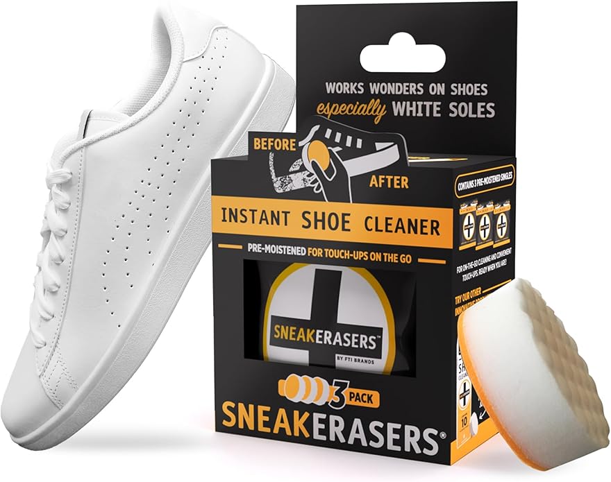 SneakERASERS Instant Sneaker Cleaner Sponge, Effective Shoe Cleaning for White Sneakers, Tennis Shoes -